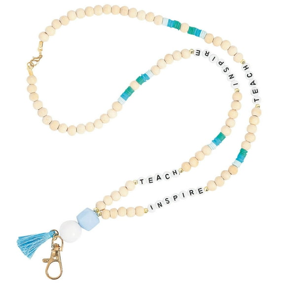 Fun Express 34" Inspiring Teacher Multicolor Beaded Lanyards – 12 Pc.
