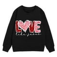 thumbnail image 3 of WOYY Toddler Girls Valentine's Day Sweatshirt Drop Shoulder Pullover Top, Sizes 3-4T, 3 of 4