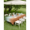 thumbnail image 4 of Outdoor Tablecloth with Umbrella Hole for Patio/Picnic/Party/Camping, Sage Green Orange Ombre Waterproof Table Cloth Rectangle Table Cover Washable, Contemporary Abstract Gradient (60"x 102"), 4 of 8