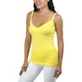 thumbnail image 3 of ToBeInStyle Women's Ruched V-Neck Neckline Knit Tank Top w/ Scoop Back, 3 of 3