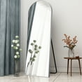 thumbnail image 3 of 64.17in. x 21.26in. Minimalism Style Wooden Arched Silver Full-length Mirror With Standing Living Room Mirror, 3 of 5