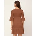 thumbnail image 4 of Moomaya Trendy V Neck Solid Rayon Dress - Tired Look, Casual Daywear Regular Fit, 4 of 9