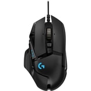 Logitech G502 HERO High Performance Wired Gaming Mouse, HERO 25K Sensor, 25,600 DPI, RGB, Adjustable Weights, Black
