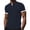 Navy, variant on Yifymode Men's Classic Fit Short Sleeve Polo Shirt, Breathable Textured Fabric with Contrast Trim for Casual Wear Black L