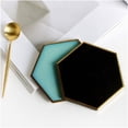 thumbnail image 4 of Cup mat 1 PCS Hexagon Gold-plated Ceramic Placemat Heat Insulation Coaster Porcelain Mats Pads Table Decoration new Exquisite and practical (Color : A), 4 of 7