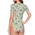 thumbnail image 4 of The Xecao Green Rabbit Women's Crew Neck Body Suit, a short-sleeved bodysuit and basic swimsuit, both comfort and style for dating and daily life, 4 of 9