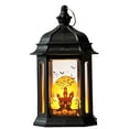 thumbnail image 2 of WWC Halloween Lantern, Vintage Flickering LED Candle Hanging Lamp with Castle Pumpkin Print, Halloween Decor Night Light for Indoor Outdoor, 2 of 7