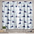 thumbnail image 2 of Ambesonne Whale Valance & Curtain, Blue Fish on Water, 55"x36", Pale Blue Navy Blue, 2 of 6