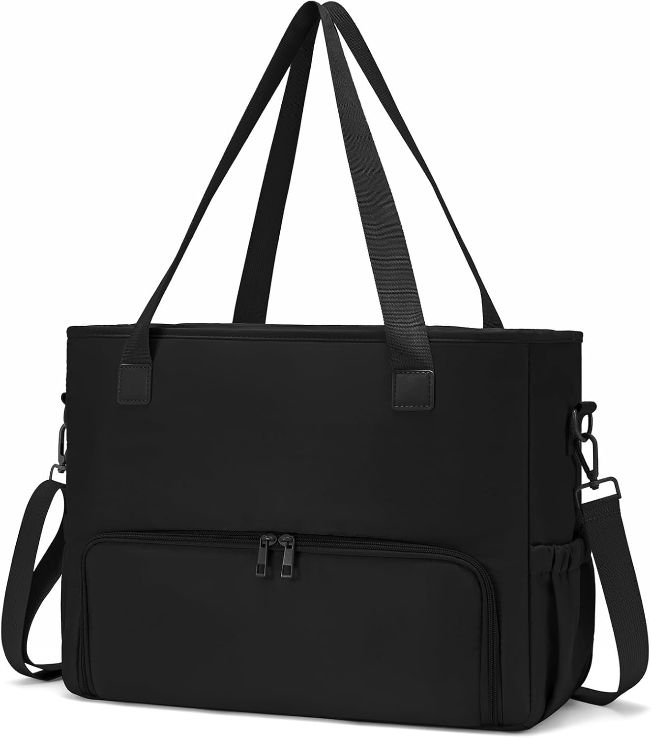 Lohol 2-in-1 Insulated Lunch & Work Tote Bag for Women, 15.6" Laptop Compartment, Teacher & Nurse Office Bag, Casual Laptop Messenger Bag-Black