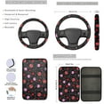 thumbnail image 3 of Jeiento Ladybug Car Seat Cover Full Set with Steering Wheel Cover Seat Belt Cover Armrest Cover Spiral Line Coaster Auto Keychain Holder Lip Balm Holder, 13 PCS Auto Accessories Decor, 3 of 8