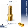 thumbnail image 2 of MAACFLOW Latón 1/4"" Macho NPT a 3/8"" Manguera ID Barb Manguera Adaptador Conector (Paquete de 2), 2 of 5