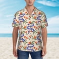 thumbnail image 5 of Uemuo Snake Printed Regular Fit Short Sleeve Casual Hawaiian Shirt for Men,Aloha shirt,Tropical shirt,Floral print shirt,Vacation Beach shirt-Medium, 5 of 9