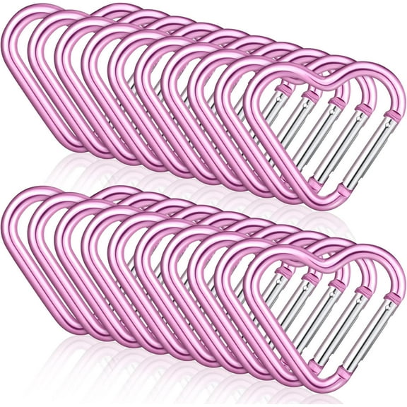 20 Pcs Heart Clip Keychain Clip Heart Shaped Snap Key Ring Keychain Hook, Aluminum Alloy Key Holder for Outdoor Traveling Walking Hammock Dog Leash Water Bottles Holder