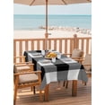 thumbnail image 2 of 60x120 Inch Outdoor Tablecloth with Umbrella Hole Zipper Rectangle Black White Plaid Rectangular Tablecloths Outside Waterproof Farmhouse Modern Abstract Art Buffalo Patio Table Cover for Picnic, 2 of 8