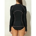thumbnail image 3 of Beautyin Women Rashguard Long SLeeve Solid Color Rainbow Thread Swimwear, 3 of 7