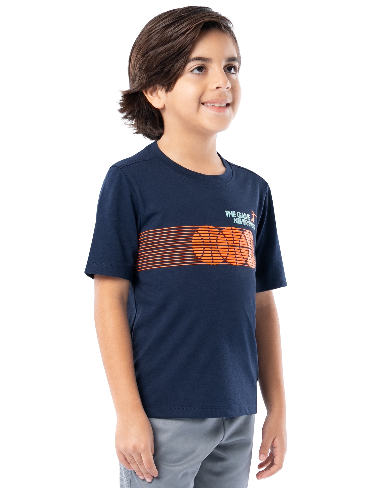Athletic Works Boy's Short Sleeve Graphic T-Shirt, Sizes 4-18 & Husky