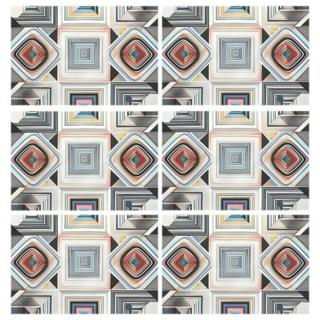 

Ryvnso Placemats Set of 6 Plaid Geometry Checkered Pattern Dining Mats Heat-Resistant Non-Slip Washable Table Mat