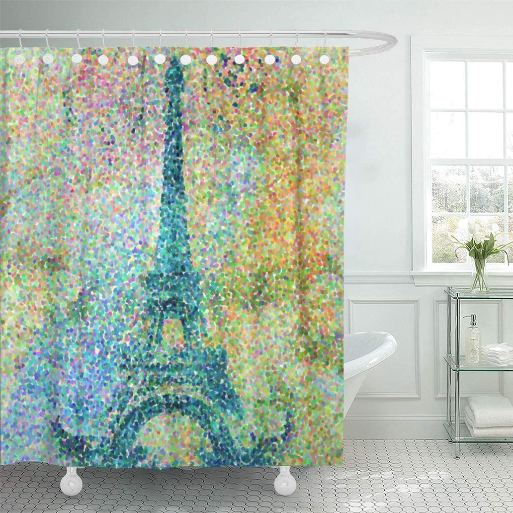 Cynlon France Beautiful Girly Vintage Eiffel Pastel Colours Bathroom Decor Bath Shower Curtain 60x72 Inch Walmart Com Walmart Com