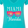 thumbnail image 4 of Inktastic Miami Florida Vacation Beach Trip Women's V-Neck T-Shirt, 4 of 5