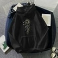 thumbnail image 5 of Women's Floral Printed Hoodies Drawstring Flower Graphic Pullover Sweatshirt Long Sleeve Casual Tops with Pocket, 5 of 5