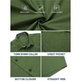 thumbnail image 6 of Mens Button Down Shirt Short Sleeve Dress Shirts Inner Contrast Business Pocket Shirt Green, 6 of 6