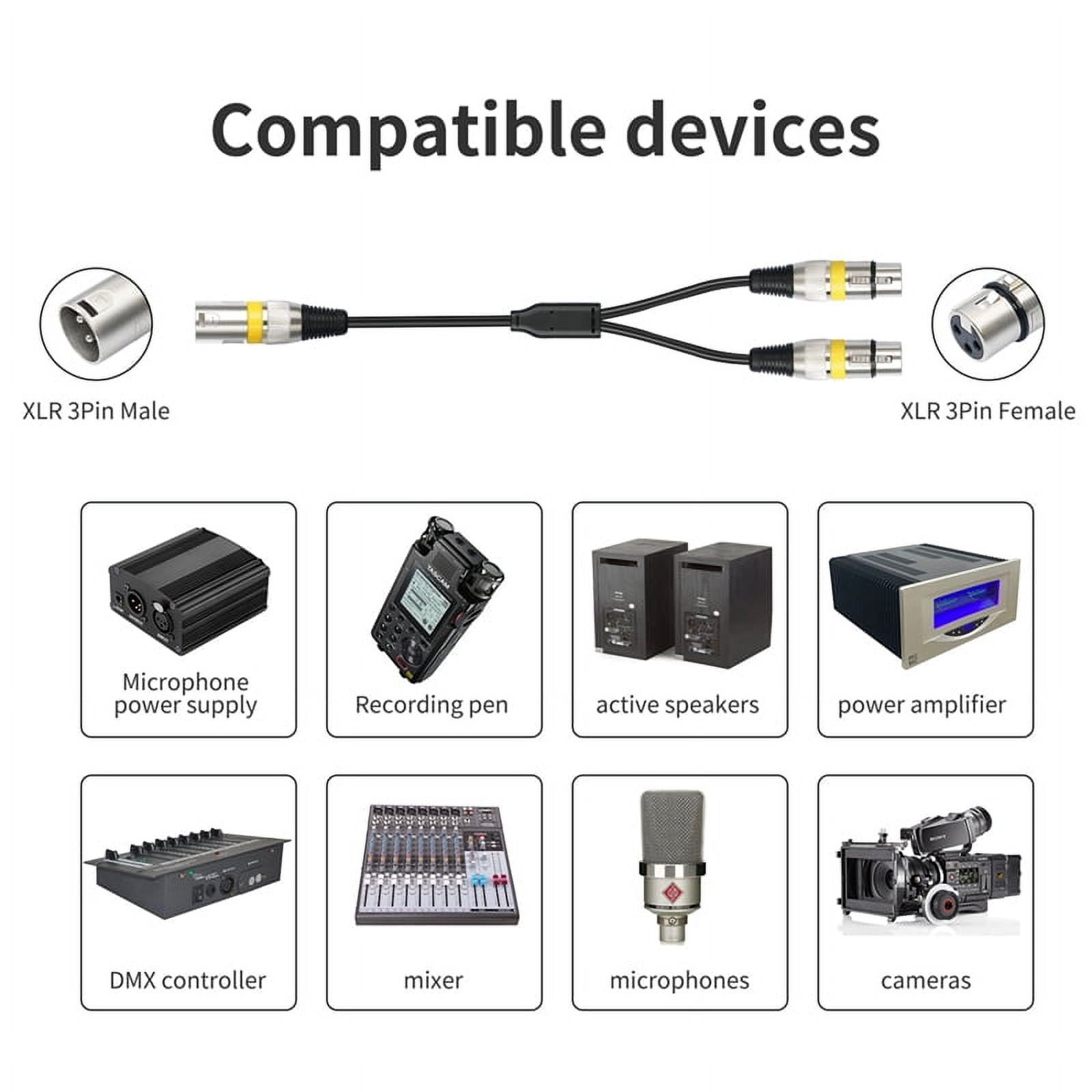 5Pack 1.6FT XLR Female to Dual XLR Male Y Splitter Cable, XLR Splitter 1 Female to 2 Male for Micphone Mixer