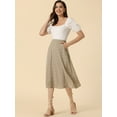 thumbnail image 3 of DARING DIVA Women's Floral Print A-Line Midi Skirt Skirts S Khaki, 3 of 6