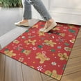 thumbnail image 4 of Red Christmas Gingerbread Man Pattern Door Rugs,Washable Non Slip Door Mats Indoor,Decorative Door Mats,Entry Mat Indoor for Entrance,Bedroom,Kitchen,Bathroom,17"x30", 4 of 6