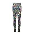 thumbnail image 5 of Women's Yoga Leggings Sparkle Sequin Print Pants High Waisted Athletic Workout Legging Non See Through Pant(Multicolor,L), 5 of 5