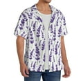 thumbnail image 2 of Fuzoiu Lavender Flowers Print Men's Casual Short,Men's Short Sleeve Shirt,Mens Casual Button Down Shirts,Cuban Collar Summer Shirt for Beach, Vacation, and Outdoor Activities-4X-Large, 2 of 5
