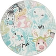 thumbnail image 2 of Unique Loom Whimsy Kids Collection Area Rug - Peekaboo (6' 1" Round Multi/Ivory), 2 of 9