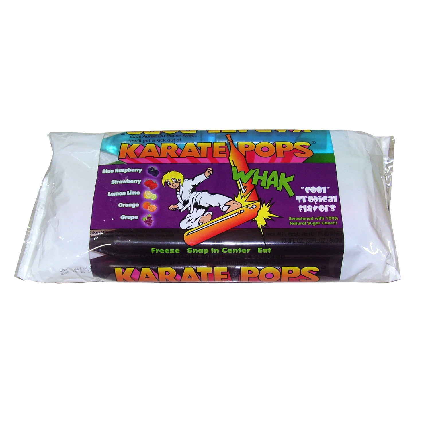 Karate Pops Fruit Flavored Ice Pops, 3.0 fl oz, 10 Count