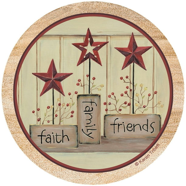 Thirstystone Drink Coasters Set, Faith, Family, Friends