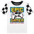 thumbnail image 2 of Epic Gamer Youth Boy's Black & White Checkered Short Sleeve Shirt & Sleep Pants Set, 2 of 5