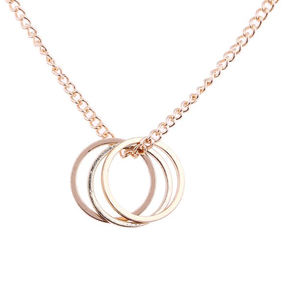 Women Pendant Necklace Ring Alloy Charm Necklace Chain Necklace for Girls
