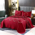 thumbnail image 2 of Juego de ropa de cama Vctops Full/Queen, juego de colcha de algodón con estampado floral rojo, 2 of 7