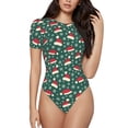 thumbnail image 1 of Fotbe Santa Hat Joy Green Festive Body de Mujer con Cuello Redondo y Mangas Cortas, Sin Mangas Ajustado, Suave, Cómodo y Básico-Medium, 1 of 7