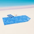 thumbnail image 2 of Mainstays 2pk Cotton Beach Towel, 58 x 28 in, Blue Shells & Stripes, 2 of 7