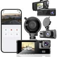 thumbnail image 1 of JilgTeok 3 Packs Dash Cam Front and Inside 1080P FHD for Cars with Infrared Night Vision 140 Degrees Wide Parking Monitor Loop Recording APP Clearance, 1 of 5