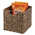 thumbnail image 5 of mDesign Hyacinth Kitchen Storage Basket with Handles, 4 Pack, Brown Wash, 5 of 7