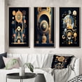 thumbnail image 1 of Designart "Geometry of Consciousness Contemporary Art I" Modern Geometric Framed Wall Art Set Of 3 - Gold Abstract Geometric Frame Gallery Wall Set For Home Decor, 1 of 6