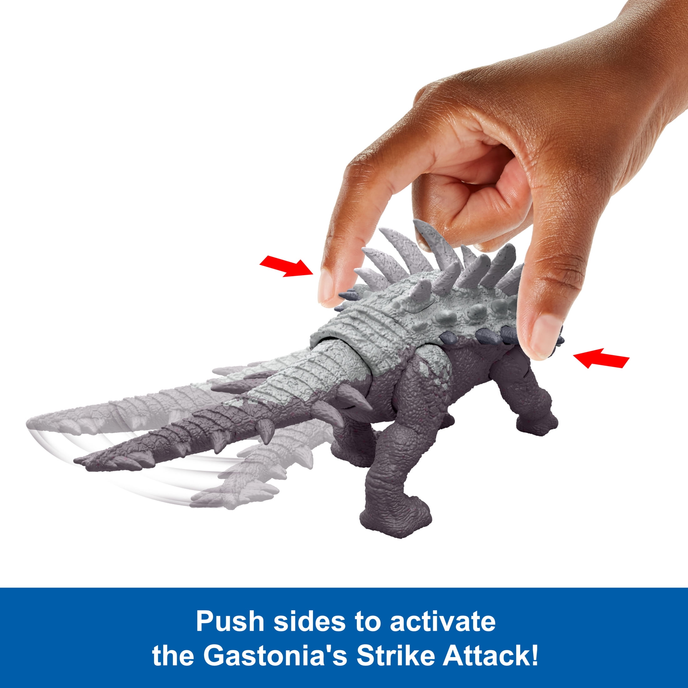 Jurassic World Strike Attack Gastonia Dinosaur Action Figure Toy with Single Strike Action