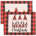 thumbnail image 1 of 2pcs Noël Sets de Table Nain Motif Treillis Tapis de Table Noël, 1 of 7