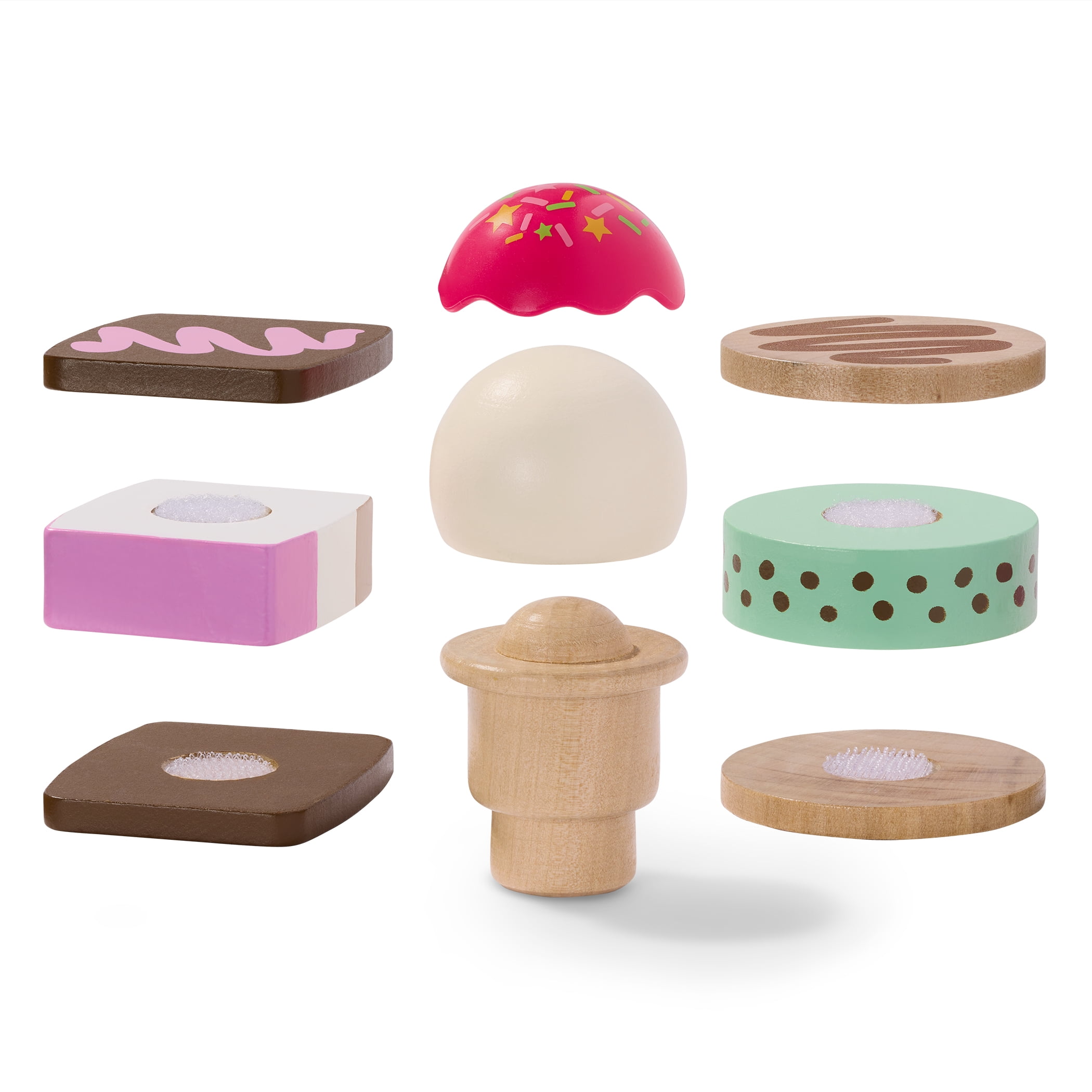 Battat Sweet Treat Wooden Ice Cream Cart Pretend Play Set for Ages 3 Years +