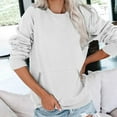 thumbnail image 3 of up to 60% off Gifts Usmixi Winter Sweatshirt for Women Womens Pullover Sweatshirt Casual Pocket Loose Ladies Crewneck Sweatshirts Casual Solid Sweatshirt Fall Long Sleeve Tops 2023, 3 of 5