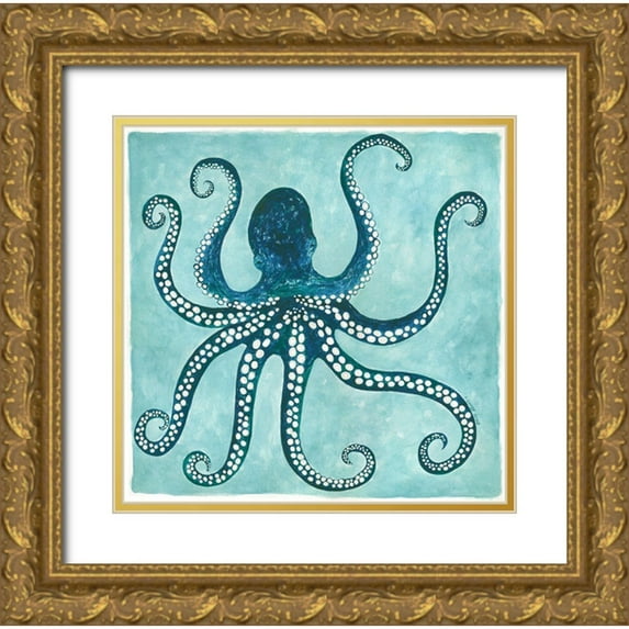 Shamp, Cindy 15x15 Gold Ornate Wood Framed with Double Matting Museum Art Print Titled - Octopus