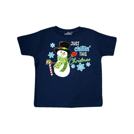

Inktastic Just Chillin This Christmas Fun Snowman in Top Hat Gift Toddler Boy or Toddler Girl T-Shirt