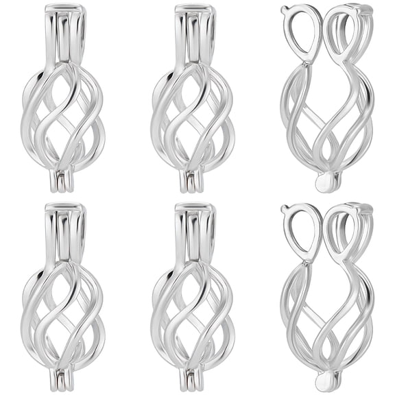 1 Box 10Pcs Hollow Brass Locket Pendants Cage Charms Platinum 25x11x9.5mm Hole: 3x5mm Inner Diameter: 6x11.5mm