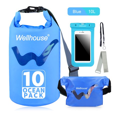 Outdoors Cafe And Bar Set of 3 Waterproof Dry Bag Waist Pack and Phone Case Outdoor Travel Beach Storage Bags for Kayking Rafting Boating ()