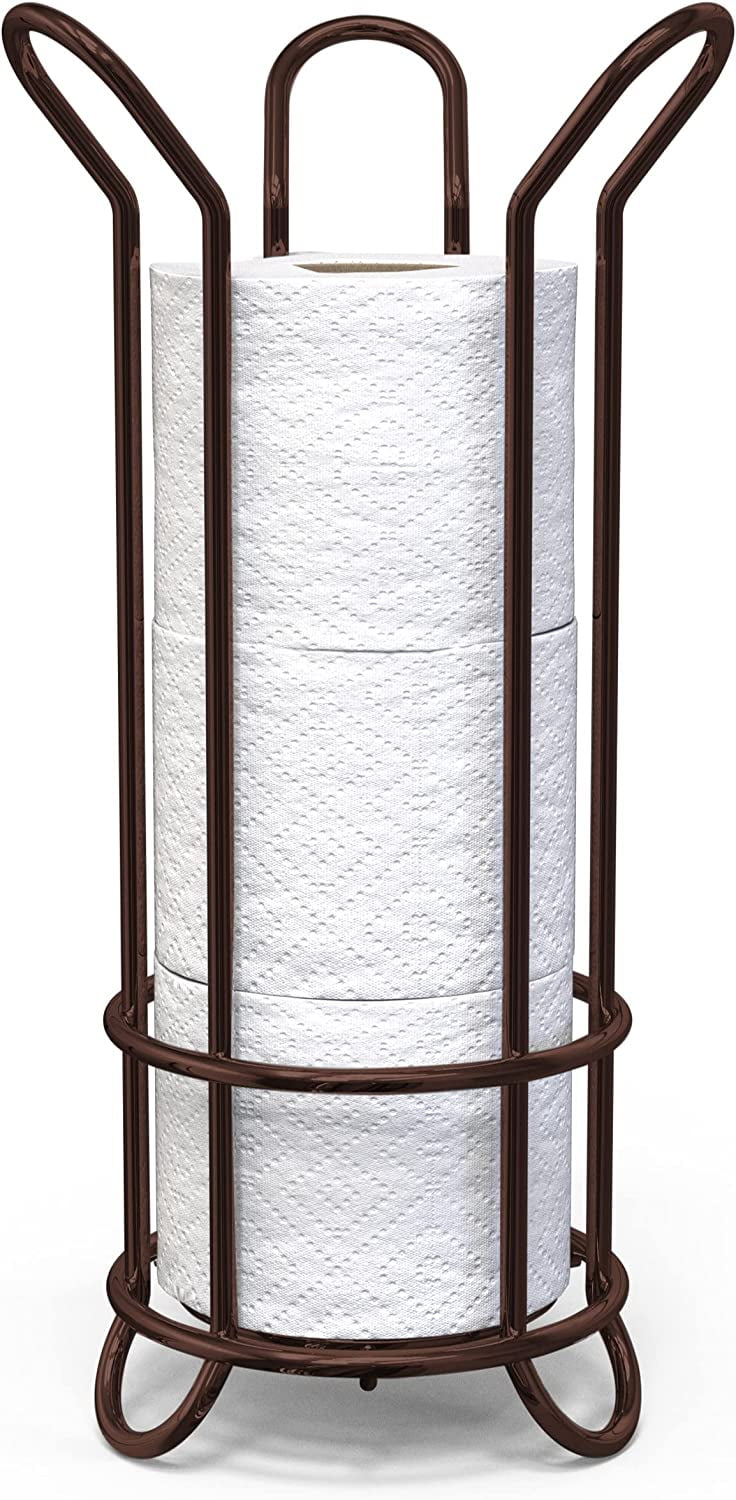 BROOKSTONE, Bronze Toilet Paper Holder, Freestanding Bathroom Tissue